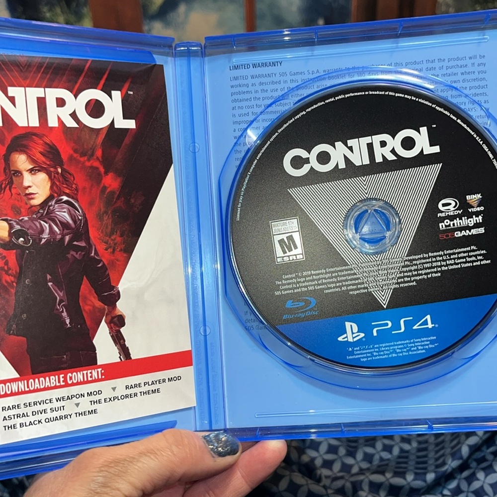 #221-PS4 CONTROL just came read it mature 17+no scratches, like new condition